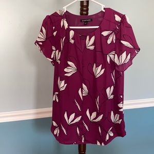 NWOT Floral purple blouse